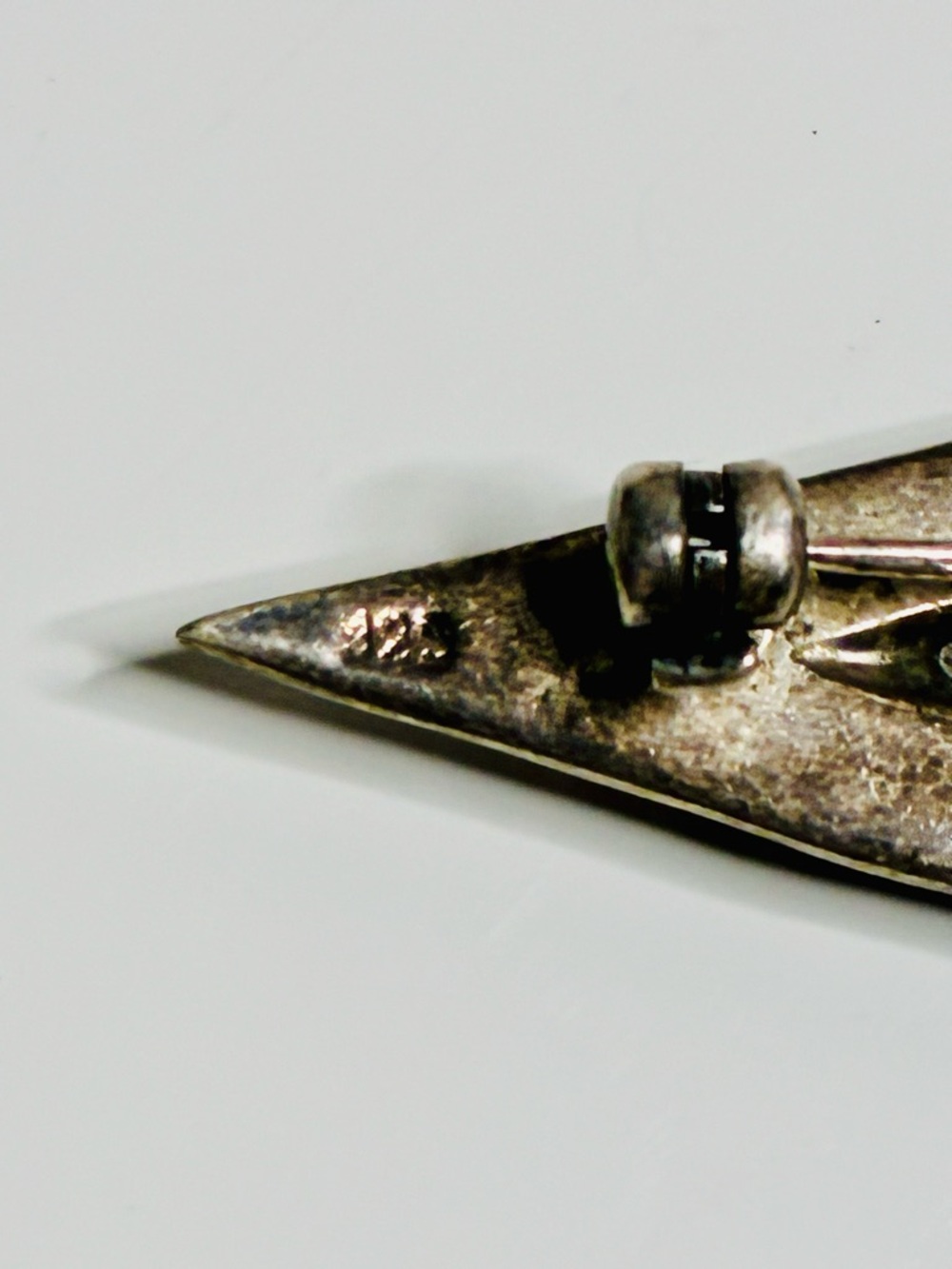 925 Victorian Inspo Art Deco VTG BL Onyx Inlayed Amethyst Marcasite Bar Brooch - Picture 5 of 13